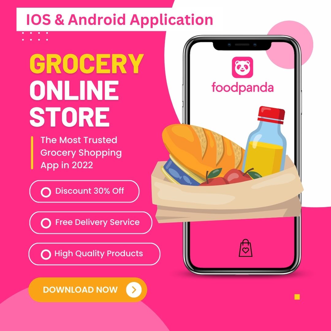 Green Minimalist Grocery Online Store App Instagram Post